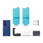 SAMSUNG szilikon telefonvédő (matt, kitámasztó + képernyővédő fólia) KÉK