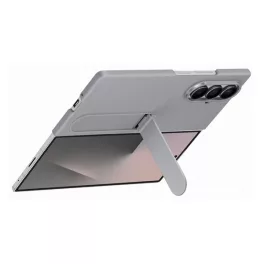   SAMSUNG szilikon telefonvédő (matt, kitámasztó + képernyővédő fólia) SZÜRKE