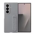 SAMSUNG szilikon telefonvédő (matt, kitámasztó + képernyővédő fólia) SZÜRKE