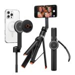 SPIGEN S581W szelfibot (univerzális, tripod állvány, állítható, bluetooth távkioldó, mágneses, 27.8-168.5cm) FEKETE