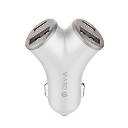   DEVIA EXTREME METAL autós töltő 2 USB+2 Type-C aljzat (48W, PD gyorstöltő 3.0) EZÜST