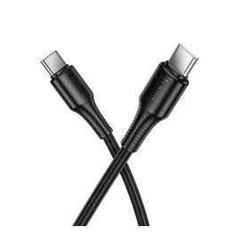   HOCO X120 adatkábel (Type-C - Type-C, 60W, PD gyorstöltő, 100cm) FEKETE