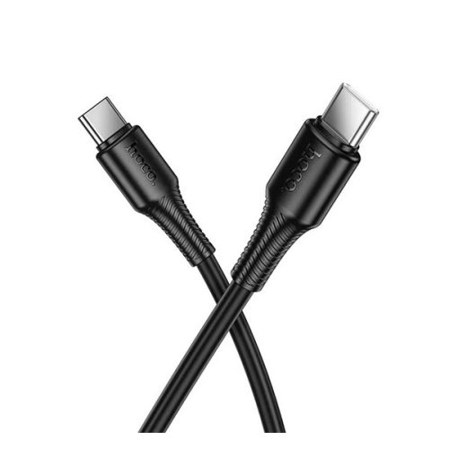 HOCO X120 adatkábel (Type-C - Type-C, 60W, PD gyorstöltő, 100cm) FEKETE