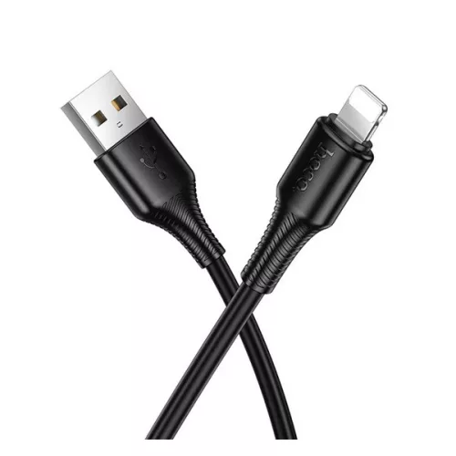 HOCO X120 adatkábel (USB - lightning, 2.4A, gyorstöltő, 100cm) FEKETE