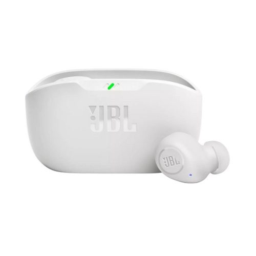JBL VIBE BUDS bluetooth fülhallgató SZTEREO (v5.2, TWS, mikrofon, mélyhang kiemelés, IP54 + töltőtok) FEHÉR