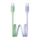 USAMS BICOLOR adatkábel (Type-C - Type-C, 60W, PD gyorstöltő, 120cm) ZÖLD/LILA
