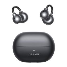 USAMS ECHO R02 bluetooth fülhallgató SZTEREO (v5.3, TWS, zajszűrő, fülre akasztható + töltőtok) FEKETE   USAMS ECHO R02 bluetooth fülhallgató SZTEREO (v5.3, TWS, zajszűrő, fülre akasztható + töltőtok) FEKETE