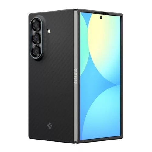 SPIGEN AIRSKIN szilikon telefonvédő (ütésállóság, karbon minta) FEKETE
