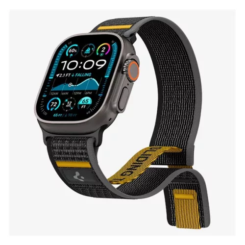SPIGEN ATHLEX pótszíj (egyedi méret, nagy, nylon, tépőzáras, légáteresztő, SPORT) FEKETE
