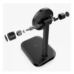 SPIGEN ARCFIELD asztali töltőállvány 2in1 (15W, wireless, Airpods töltő, LED jelzés, Qi2) FEKETE