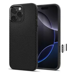   SPIGEN LIQUID AIR T szilikon telefonvédő (ütésállóság, légpárnás sarok, rombusz, MagSafe) FEKETE