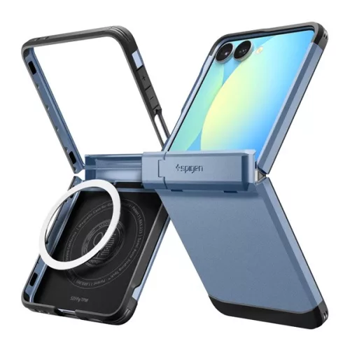 SPIGEN TOUGH ARMOR MAG műanyag telefonvédő (ütésállóság, kitámasztó, MagSafe) VILÁGOSKÉK