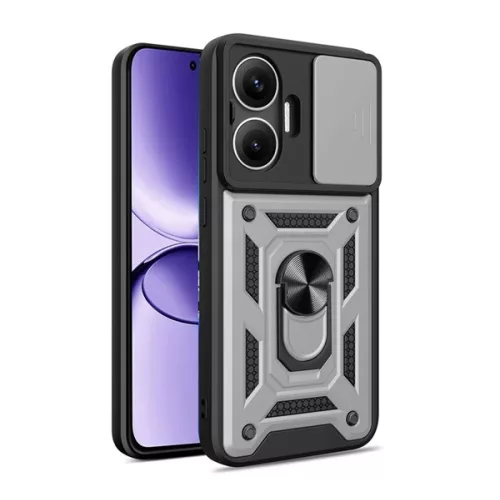 Defender szilikon telefonvédő (ütésállóság, tartógyűrű, kameravédő) EZÜST
