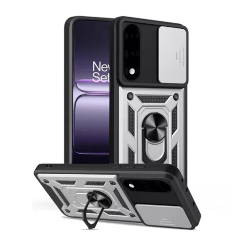 Defender szilikon telefonvédő (ütésállóság, tartógyűrű, kameravédő) EZÜST