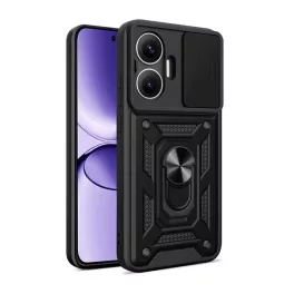   Defender szilikon telefonvédő (ütésállóság, tartógyűrű, kameravédő) FEKETE