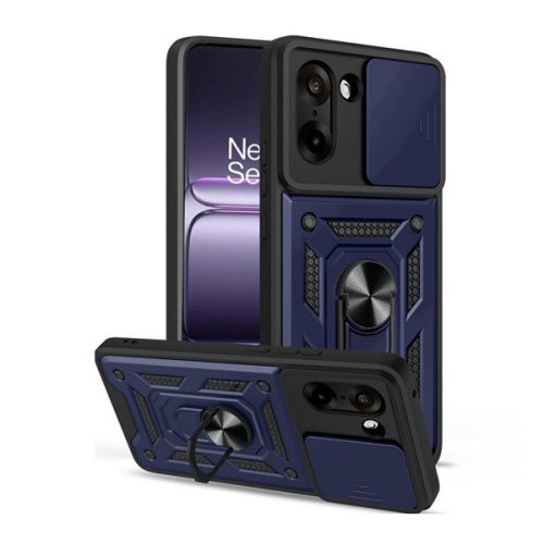 Defender szilikon telefonvédő (ütésállóság, tartógyűrű, kameravédő) SÖTÉTKÉK