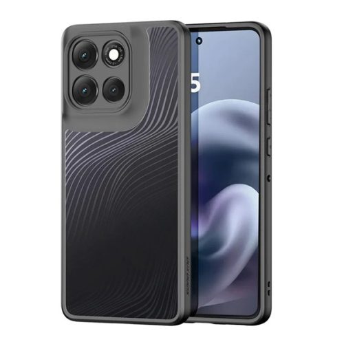 DUX DUCIS AIMO szilikon telefonvédő (ütésállóság, kameravédő, matt, hullám) FEKETE