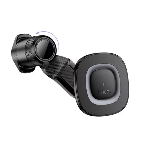 HOCO HW30 autós tartó (szellőzőre, mágneses, 360°, wireless, gyorstöltő, 15W) FEKETE