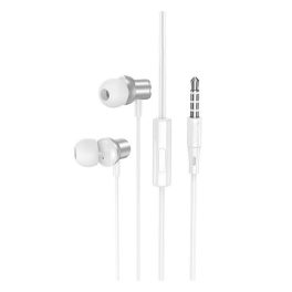   HOCO M110 fülhallgató SZTEREO (3.5mm jack, mikrofon, felvevő gomb) EZÜST