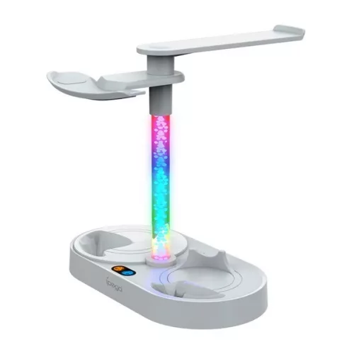 IPEGA függőleges töltőállvány (szemüveg, fejhallgató, LED fény, PS VR2 kompatibilis) FEHÉR