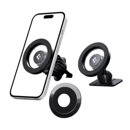   SPIGEN MFT13 autós tartó (szellőzőre, műszerfalra, öntapadó, 360°, mágneses) FEKETE