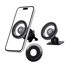   SPIGEN MFT13 autós tartó (szellőzőre, műszerfalra, öntapadó, 360°, mágneses) EZÜST