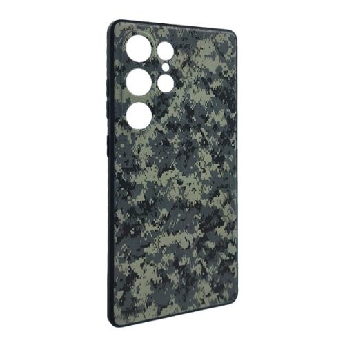 Szilikon telefonvédő (ütésállóság, kameravédő, terep minta) SÖTÉTZÖLD
