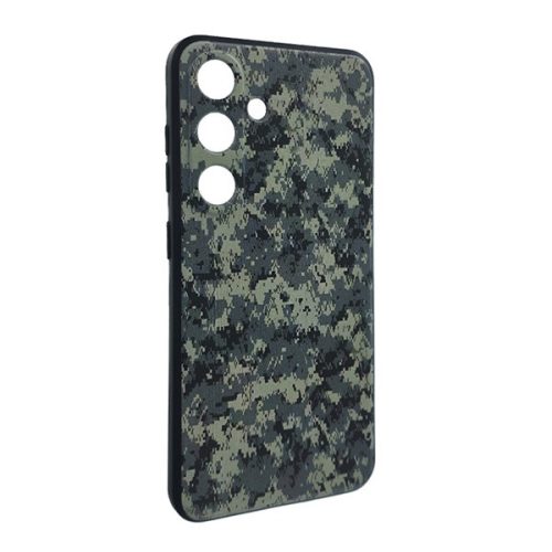 Szilikon telefonvédő (ütésállóság, kameravédő, terep minta) SÖTÉTZÖLD