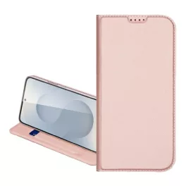   DUX DUCIS SKIN PRO tok álló, bőr hatású (FLIP, oldalra nyíló, kártyazseb, asztali tartó) RÓZSASZÍN
