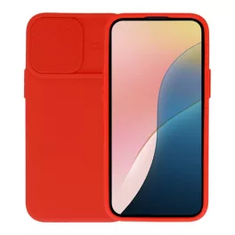   Szilikon telefonvédő (matt, mikrofiber plüss belső, kameravédő) PIROS