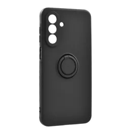  Szilikon telefonvédő (tartógyűrű, mikrofiber plüss belső, mágneses, kameravédő) FEKETE