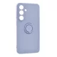 Szilikon telefonvédő (tartógyűrű, mikrofiber plüss belső, mágneses, kameravédő) LILA