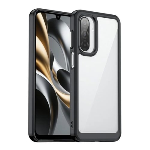 Szilikon telefonvédő (ütésállóság, átlátszó hátlap) FEKETE