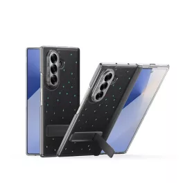   DUX DUCIS STEX szilikon telefonvédő (ütésállóság, kameravédő, kitámasztó, csillag + képernyővédő üveg) FEKETE