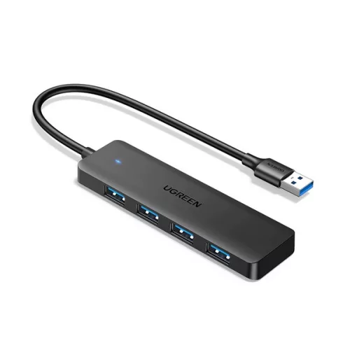 UGREEN CM219 USB HUB 4in1 (elosztó, 4 USB aljzat, 15cm) FEKETE