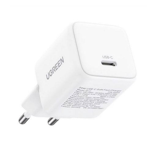 UGREEN X513 hálózati töltő Type-C aljzat (30W, GaN, PD gyorstöltő) FEHÉR
