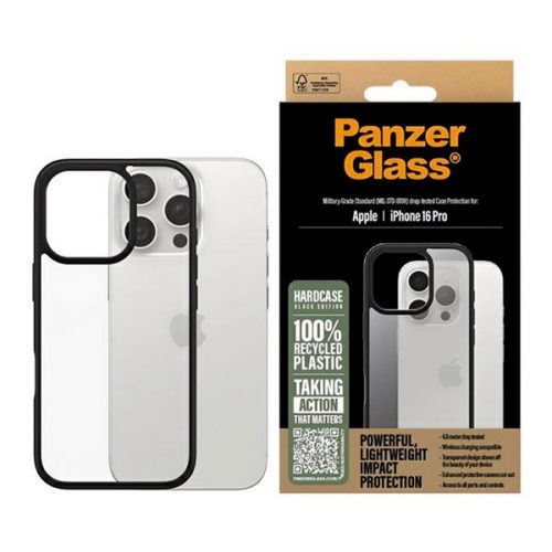 PANZERGLASS HARDCASE szilikon telefonvédő (ütésállóság, kameravédő, antibakteriális) FEKETE