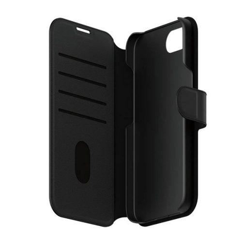 PANZERGLASS CARE TANGO TWO-IN-ONE tok álló, bőr hatású (FLIP, oldalra nyíló, MagSafe, kivehető telefonvédő) FEKETE