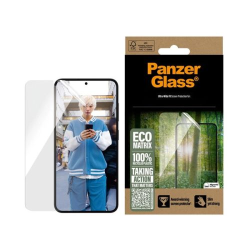 PANZERGLASS ECO MATRIX képernyővédő üveg (flexibilis, karcálló + segédkeret) ÁTLÁTSZÓ