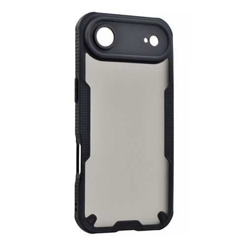 Defender szilikon telefonvédő (ütésállóság, légpárnás sarok, akril hátlap, kameravédő) FEKETE