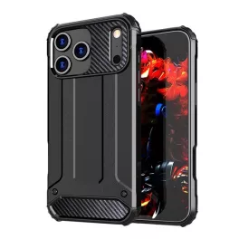   Defender szilikon telefonvédő (ütésállóság, légpárnás sarok, fémhatás) FEKETE