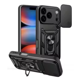   Defender szilikon telefonvédő (ütésállóság, tartógyűrű, kameravédő) FEKETE