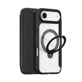 DUX DUCIS SKIN X PRO tok álló, bőr hatású (FLIP, oldalra nyíló, RFID, kitámasztó, MagSafe) FEKETE   DUX DUCIS SKIN X PRO tok álló, bőr hatású (FLIP, oldalra nyíló, RFID, kitámasztó, MagSafe) FEKETE