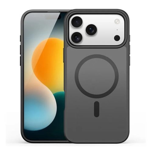 DUX DUCIS YIND szilikon telefonvédő (ütésállóság, kameravédő, matt, MagSafe) FEKETE