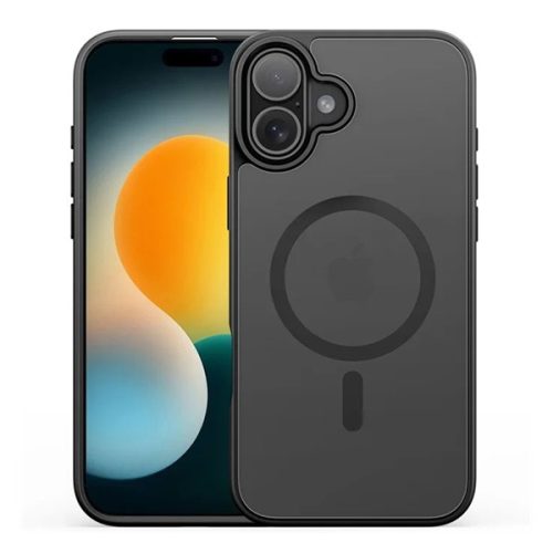 DUX DUCIS YIND szilikon telefonvédő (ütésállóság, kameravédő, matt, MagSafe) FEKETE