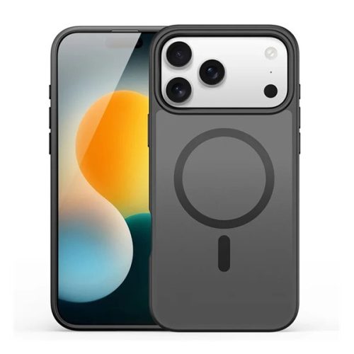 DUX DUCIS YIND szilikon telefonvédő (ütésállóság, kameravédő, matt, MagSafe) FEKETE