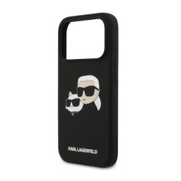 KARL LAGERFELD LIQUID SILICONE DOUBLE HEADS MAGSAFE szilikon telefonvédő (ütésállóság, MagSafe) FEKETE   KARL LAGERFELD LIQUID SILICONE DOUBLE HEADS MAGSAFE szilikon telefonvédő (ütésállóság, MagSafe) FEKETE