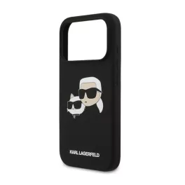   KARL LAGERFELD LIQUID SILICONE DOUBLE HEADS MAGSAFE szilikon telefonvédő (ütésállóság, MagSafe) FEKETE