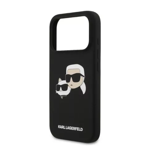 KARL LAGERFELD LIQUID SILICONE DOUBLE HEADS MAGSAFE szilikon telefonvédő (ütésállóság, MagSafe) FEKETE