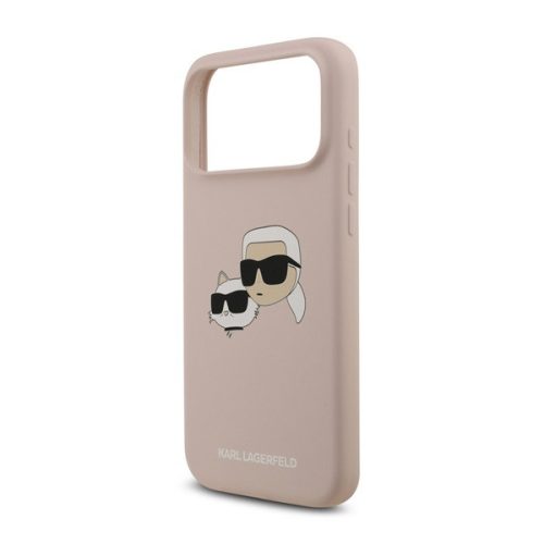 KARL LAGERFELD LIQUID SILICONE DOUBLE HEADS MAGSAFE szilikon telefonvédő (ütésállóság, MagSafe) RÓZSASZÍN